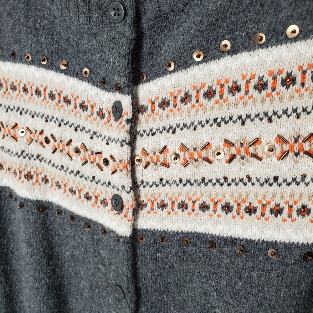 RELATIVITY Rabbit Hair Embellished Cardigan Sweater - Picture 5 of 5